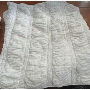 Noble Excellence Euro Sham White Cotton‎ Textured Bedding Pillow Cover king